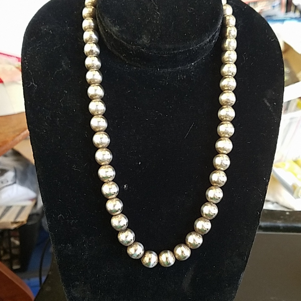 Vintage Sterling ball necklace chain